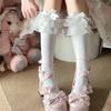 Sweet Japanese Style Cotton Stockings With Lace Edge For Spring Wear