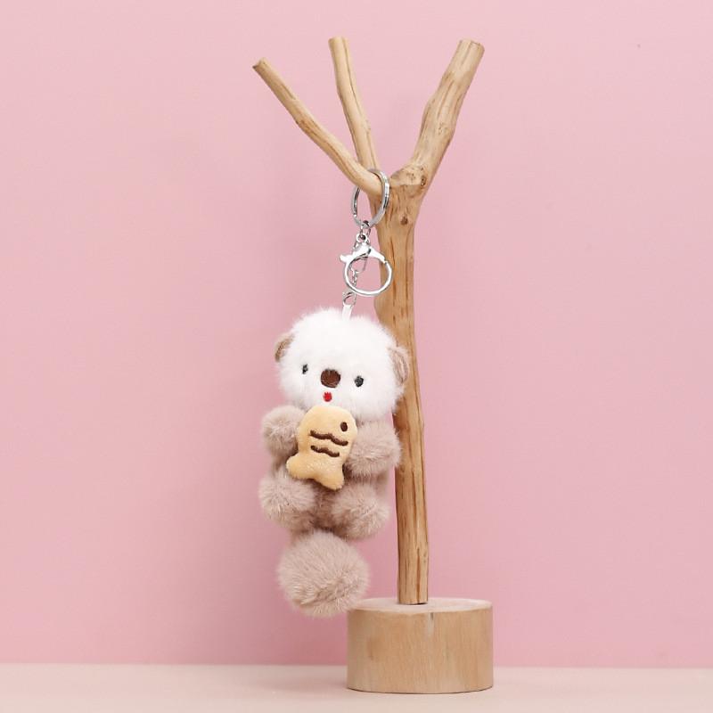 Otter Adorable Sea Plush Toy Cute Fluffy Keychain Charm Bags Perfect Doll Gift