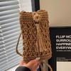 Bohemian Straw Bag Summer Hollowed-out Braid Bag Western Style All-in-one Shoulder Crossbody Phone Bag