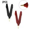 2 PCS For Alligator Clip Kelvin Copper Gold Plate LCR Test Clip Black + Red