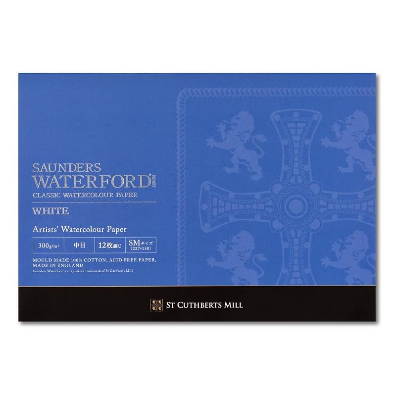 Бумага для акварели Holbein Waterford EHB-F6 Белая, Среднее зерно, 300 г, Формат F6, Тип: Блок, 12 листов, 270934