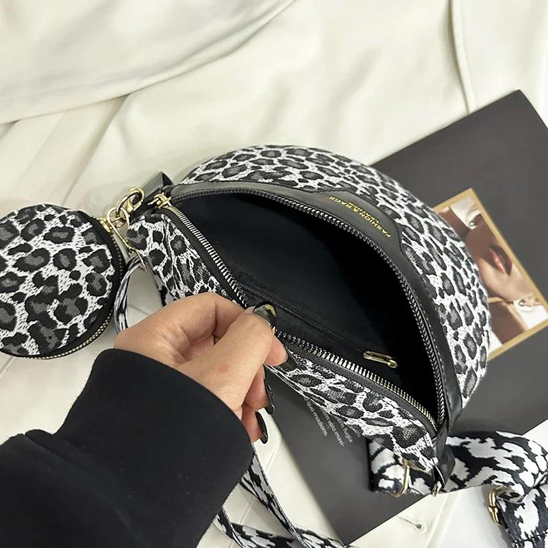 Сумка через плечо с леопардовым принтом для женщин, повседневная сумка на грудь, новая сумка из искусственной кожи