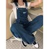 Vintage Denim Jumpsuits Women Streetwear Wide Leg Jeans Overalls Korean Baggy Suspender Pants Summer Straight Trousers
