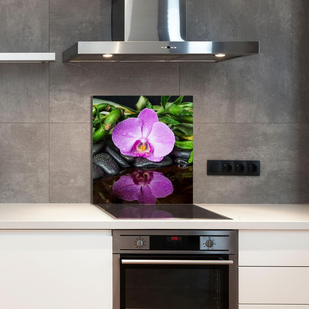 PANEL SZKLANY DO KUCHNI 60x65 Orchidea
