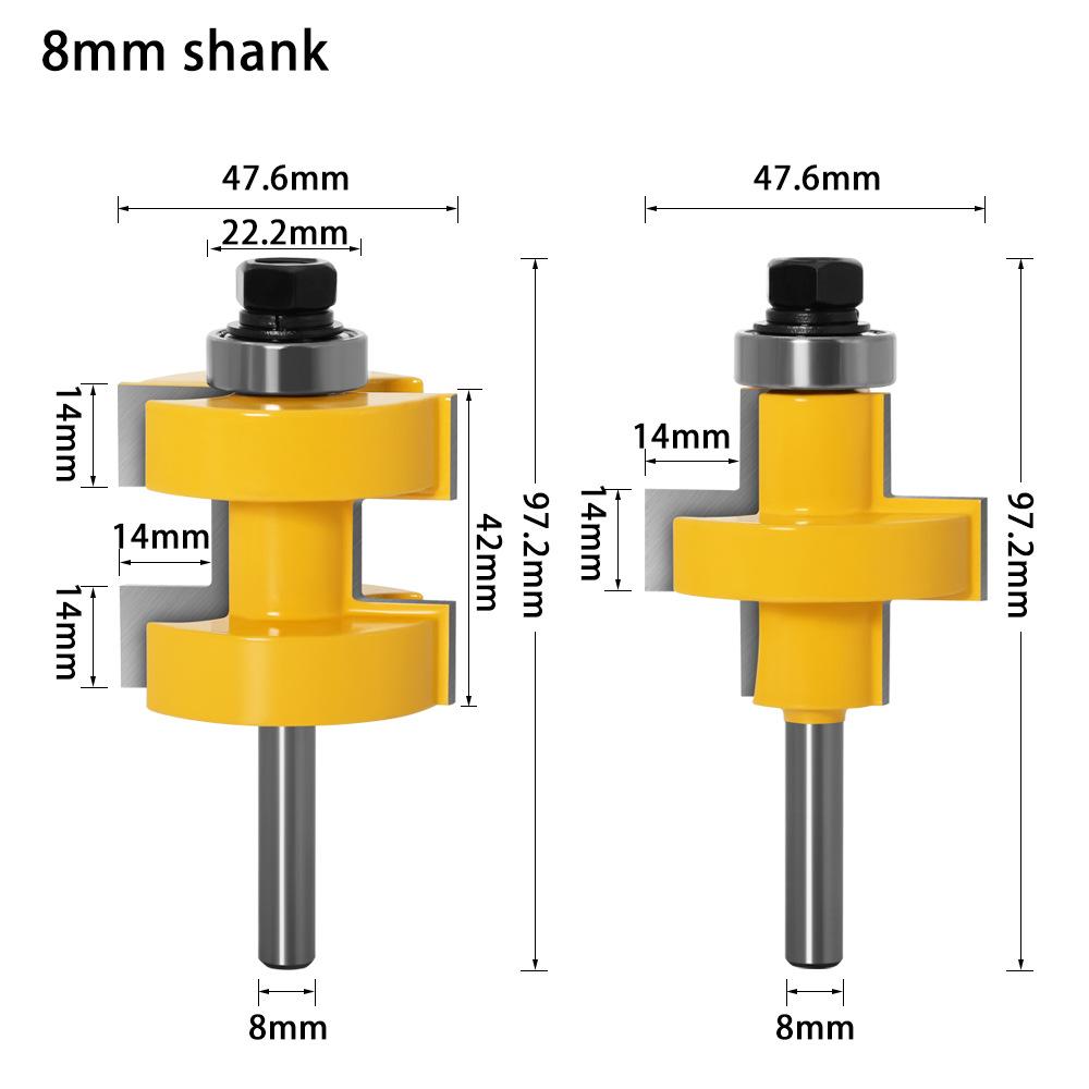 Ball Bearing Square Tooth Tenon Joint Panel Cutter Tenon Joint Woodworking Milling Cutter Concave Convex Groove Milling Cutter