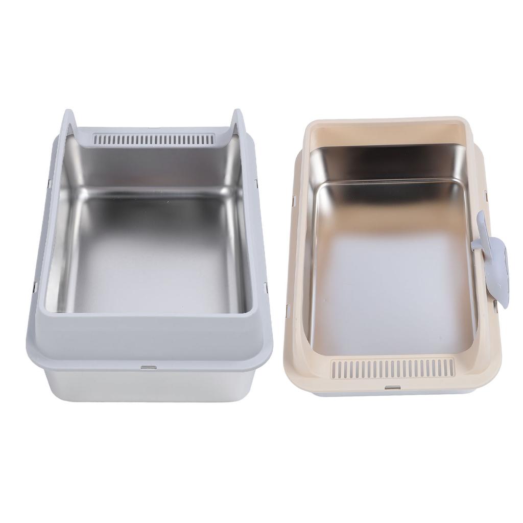 Кошачий туалет из нержавеющей стали, прочный, легко моется, не разбрызгивается, с высокими бортами, металлический лоток для кошачьего туалета