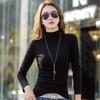 Autumn and Winter Half High Collar Women's Long Sleeve T-shirt Warm Bottom Shirt Korean Version Slim Fit Elastic Fashion Women's Clothing