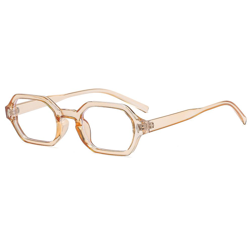 New polygonal fashionable anti-blue glasses frame, European and American simple and versatile retro geometric rivet flat mirror