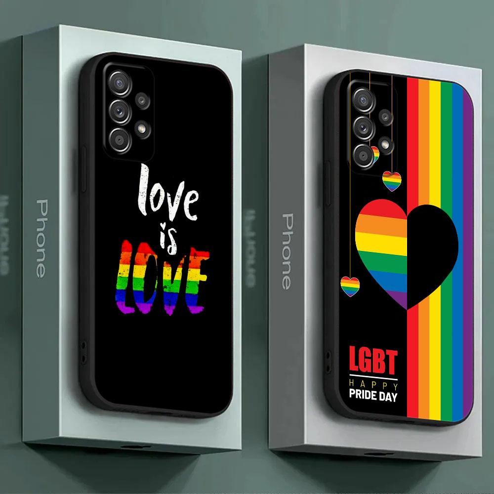 LGBT For Samsung Galaxy A55 Case A54 A52S A53 A51 A34 A35 A33 A32 A50 A72 A71 A30 A7 A9 Case Soft Cover Rainbow Flag Gay Lesbian