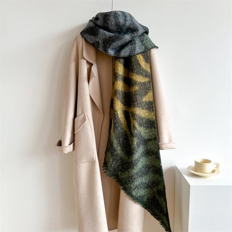 New Thickened and Elongated Winter Scarf Cashmere Feeling Shawl and Wraps Pashmina Neckerchief Bufanda Female Poncho 48Colors