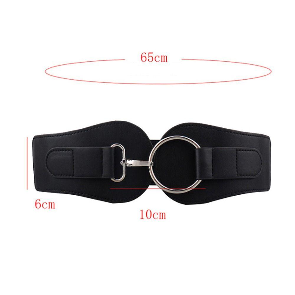 Wide Width PU Leather Belt Coffee Black Elastic Belt Fashion Casual Waistband Daily Wear