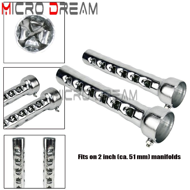 Мотоцикл 50 мм/2 дюйма Drag Pipes DB-Killer Длинный 8-дюймовый Глушитель Универсальный Для Harley Softail Dyna Street Fat Bob FLHT FXST
