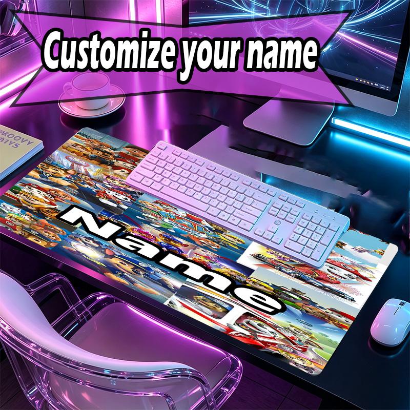 Custom Name Personalized PAW Patrol Pattern Mousepad, Laptop PC Desk Mat, Decorative Desk Mat for Home Keyboard Pad Gift