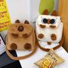 Cute Cartoon Large Capacity Capybara Plush Backpack Schoolbag Student Women Bag Kawaii Crossbody Bag Shoulder Bag Handbag Purses