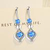 New Imitation S925 Silver Temperament Elegant Water Drop Mid-length Earrings Female Temperament Earrings