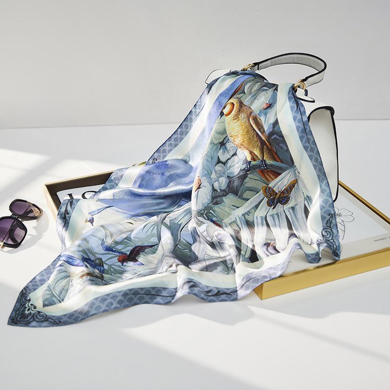 2024 Новый Стиль Шарф из Тутового Шелка 70 - Fangcaodu Маленький Квадратный Летняя Шаль