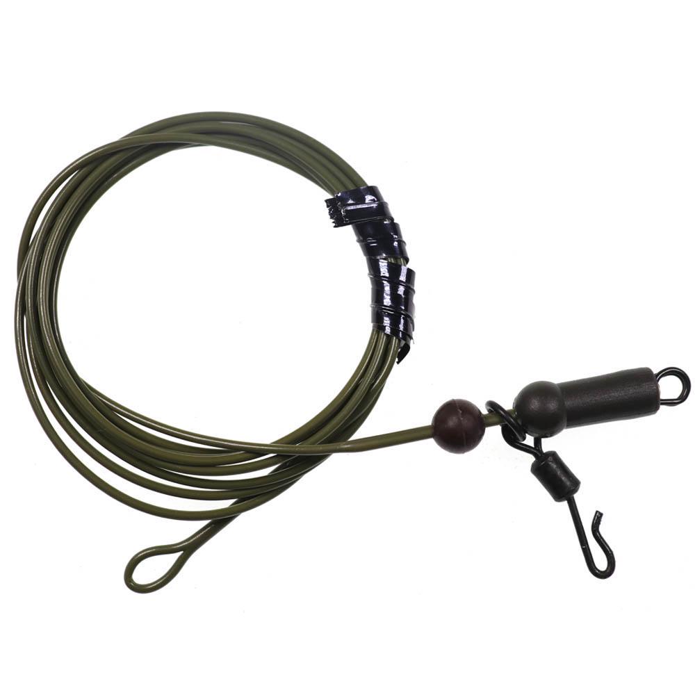 Bimoo 1PC 30LB 35LB 45LB Fluoro Carbon Fused Carp Link High Carbon Carp Main Line Braided Carp Leader Trace with Terminal Swivel