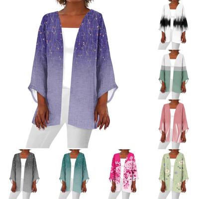 Женская повседневная модная легкая куртка средней длины с принтом, кардиган