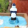 Realistic Shape DIY Lighthouse Miniature Resin Micro Landscape Lighthouse Figurine Garden Decor