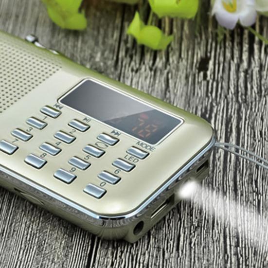 L218AM Digital Radio Rechargeable Emergency Flashlight 2 Inch AM FM Portable Radio Speaker