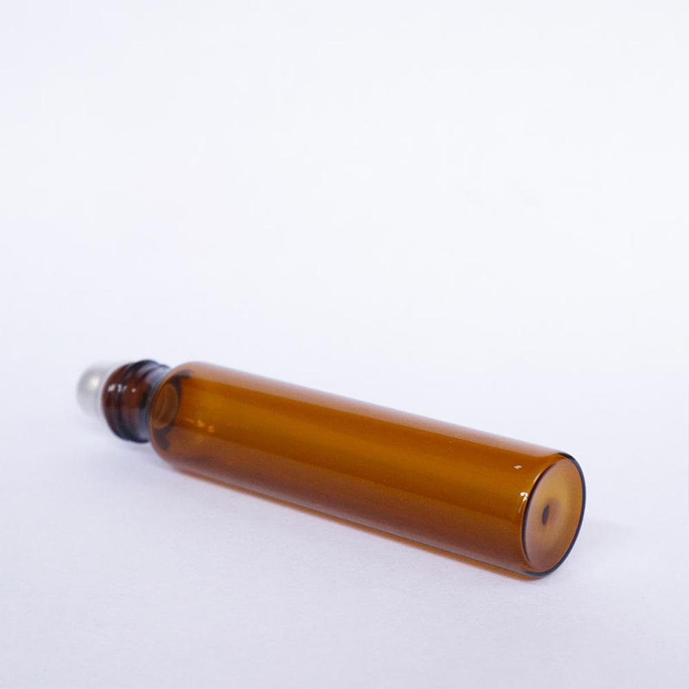 20pcs/50pcs/100pcs Amber Glass Roll on Bottle with Glass and Metal Ball Brown Thin Glass Roller Essential Oil Vials