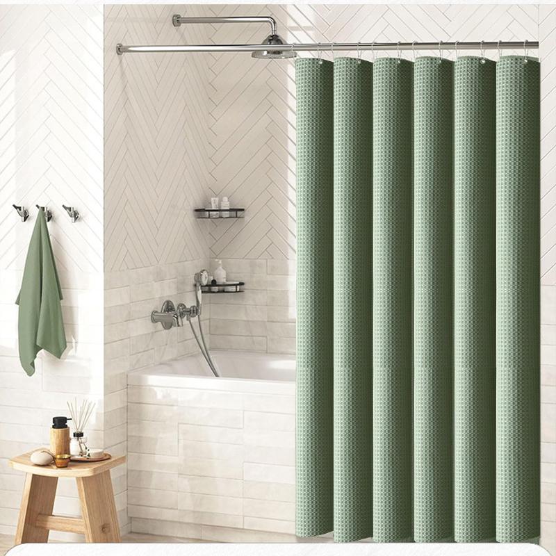Вафельная занавеска для душа, однотонная занавеска для ванной с крючком