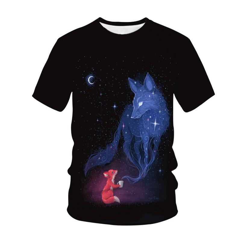 Kawaii Animals Foxes 3D Printed Kids T Shirt Fashion Casual Cartoons T Shirt Boys Girls Детская одежда для девочек