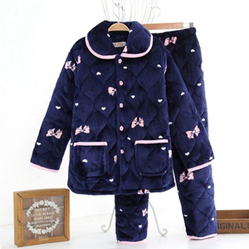 Утепленная пижама женская зимняя трехслойная коралловый флис с хлопковой подкладкой можно носить на улице, плюс милый комплект для дома