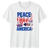 Peace Love America Fourth Of July Holidays Men Women Unisex Graphic Tee