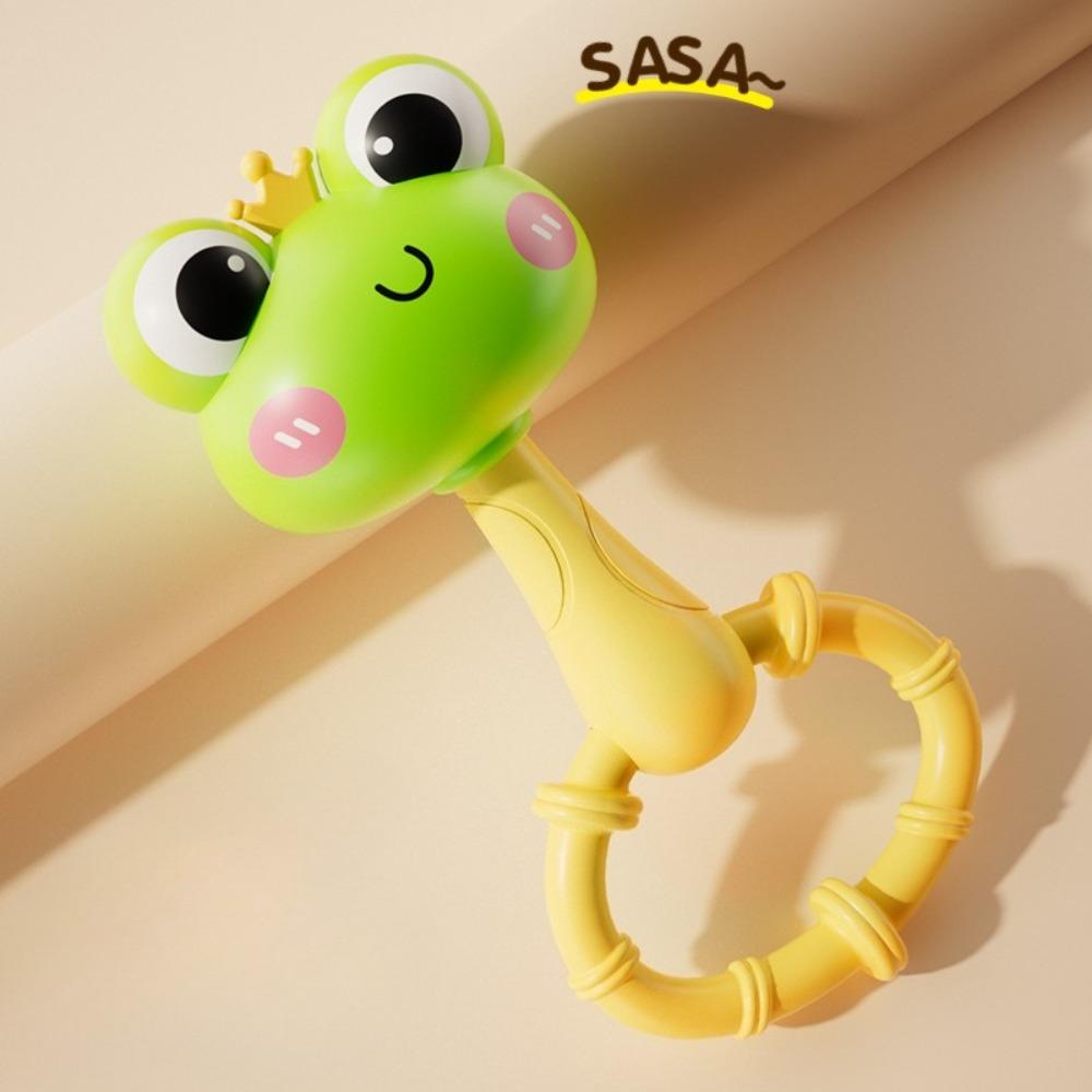 Сенсорная игрушка-лягушка, интерактивная и шейкер с песком со звуком, мягкий захват, яркие цвета, легко чистится, игривый дизайн, развивающий подарок