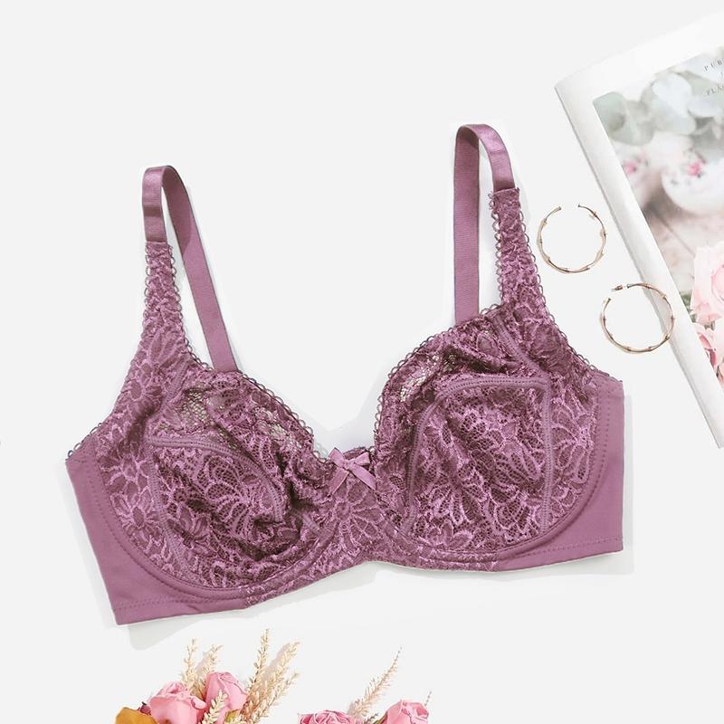 Женские бюстгальтеры больших размеров, кружевной бюстгальтер без косточек без поролоновой подкладки, тонкий бюстгальтер 75C-100C 80D-105D