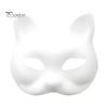 6 шт. набор для кошачьей маски, сделай сам, ручная роспись, пустая кошачья маска с меховыми глазами, сетка, фетровый лист, пушистое животное, терианский маскарадный аксессуар для карнавала, косплея