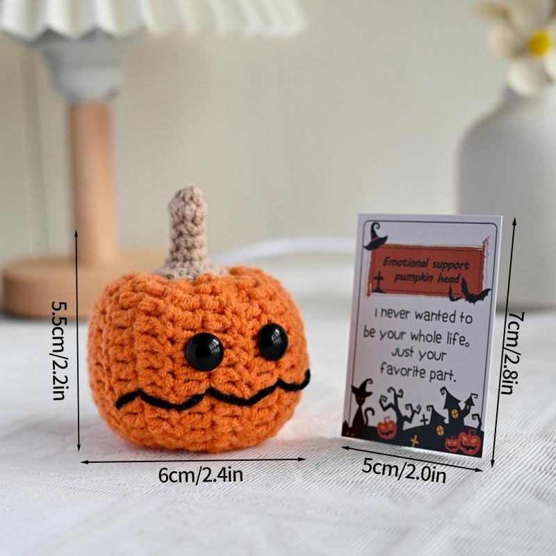 Crochet Pumpkin Ornament Halloween Decoration 2025 Office Desk Accessorie Room Desktop Decor Funny Crochet Crafts