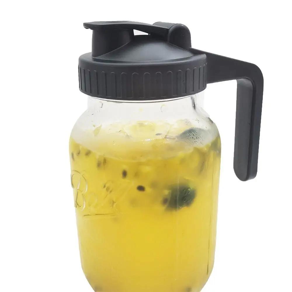 Крышка-носик для банки Mason Jar 70мм/86мм, герметичная, с ручкой, многоразовая, пластиковая, уплотнительная крышка для банки с широким горлышком