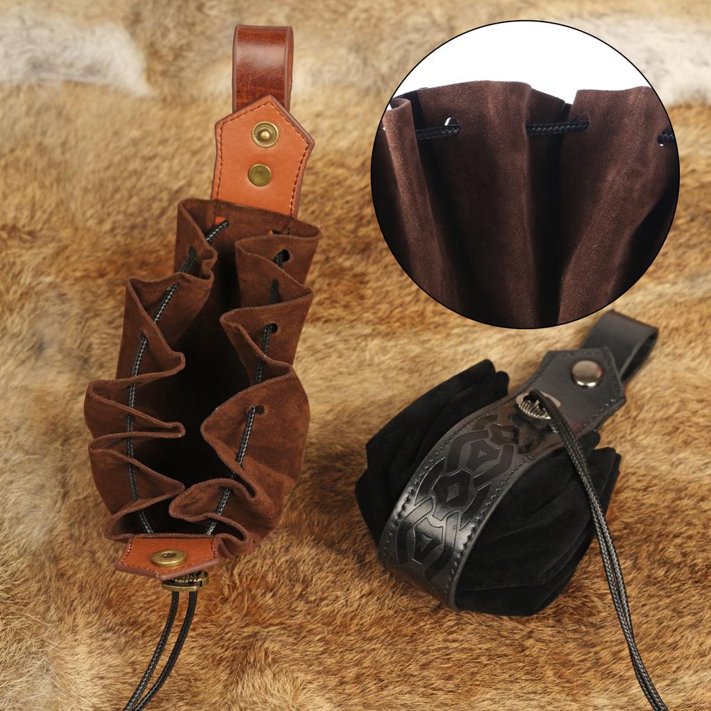 Medieval PU Leather Pouch Vintage Drawstring Bag Waist Pack Portable Halloween Coin Purse Dices Bag Easy To Use