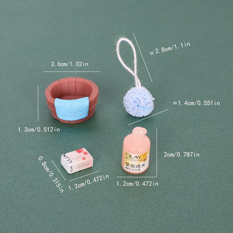 4Pcs/set Mini Shampoo Washball Miniature Dollhouse Bathroom Decoration Accessories For OB11 Doll