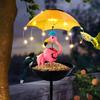 Home Decoration Mock Flamingo Statue, Iron Statue with LED Solar Light Collection, with Bird Feeder Function,  Lawn, Patio, Garden Decoration