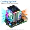 Активный радиатор Freenove для Raspberry Pi 5, 1/2 ШИМ-вентилятора, Синхронизация ARGB-подсветки, OLED-экран, Множество режимов охлаждающей подсветки