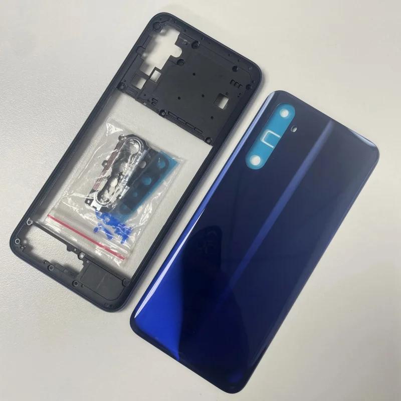 Phone Housing Middle Frame Battery Back Cover Case Panel with Camera Lens Side Button For Oppo Realme 6 RMX2001