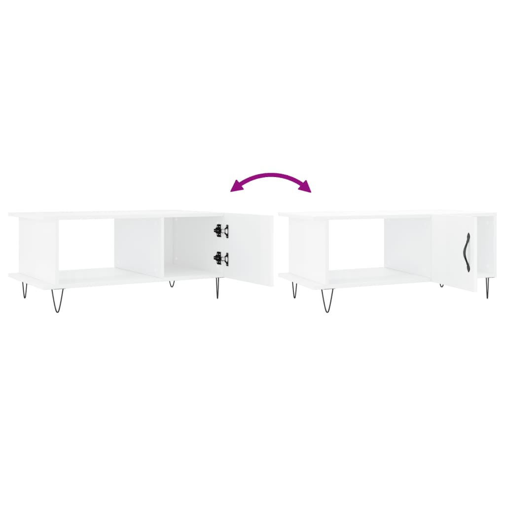 Glossy White Coffee Table 90 x 50 x 40 cm Particleboard