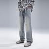 Ретро уличные джинсы для мужчин и женщин, универсальные повседневные брюки прямого кроя для мужчин