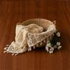 Vintage Square Lace Tassel Blanket - Newborn Photography Props Practical for Hollow Basket Filler & Baby Receiving Blankets