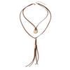 Suede Tassel Pendant Chain Adjustable Design Beaded Y-Necklace Long Pendant Necklace  Wedding