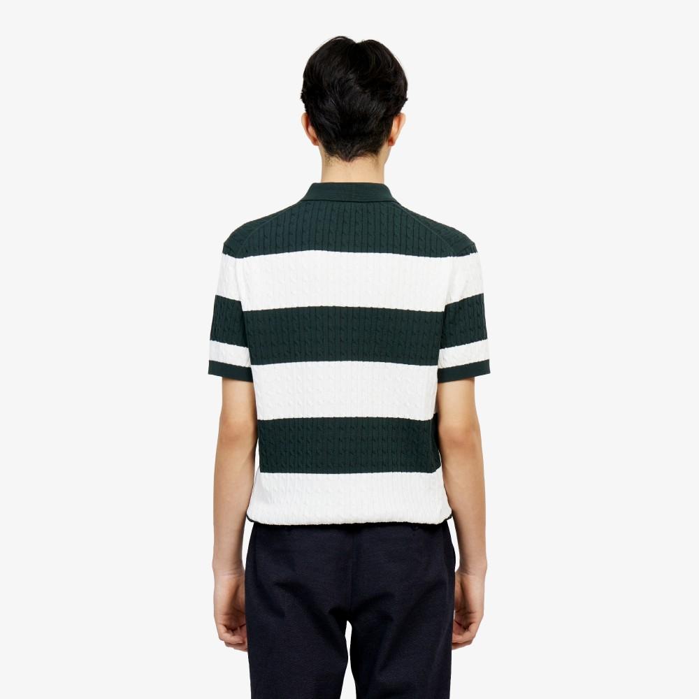 [Lacoste] Men's Cable Short Sleeve Sweater Polo Shirt PH368E-56G132