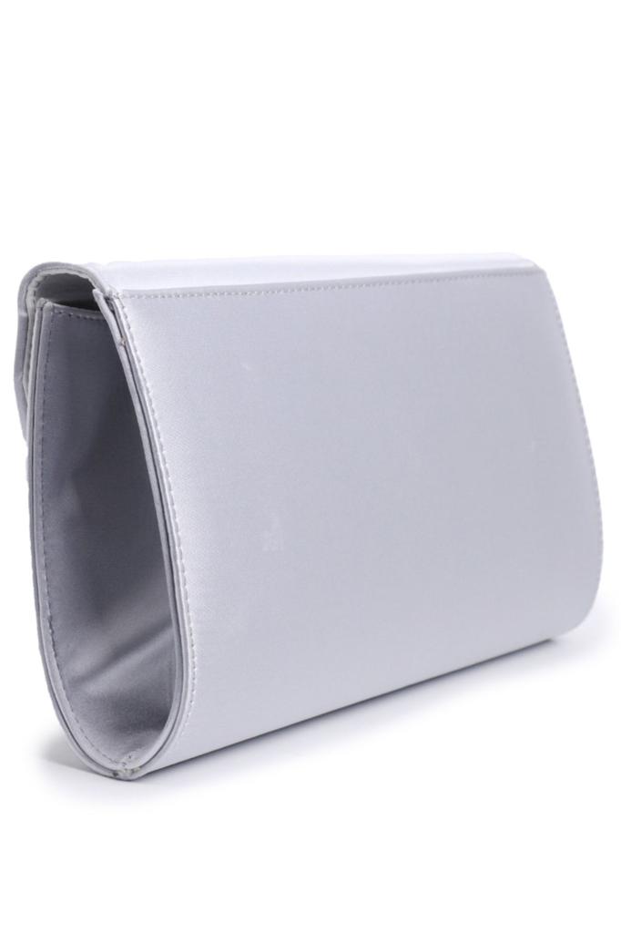Women's Stylish and Useful Evening Dress Bag Gray Satin Stone Evening Bag
