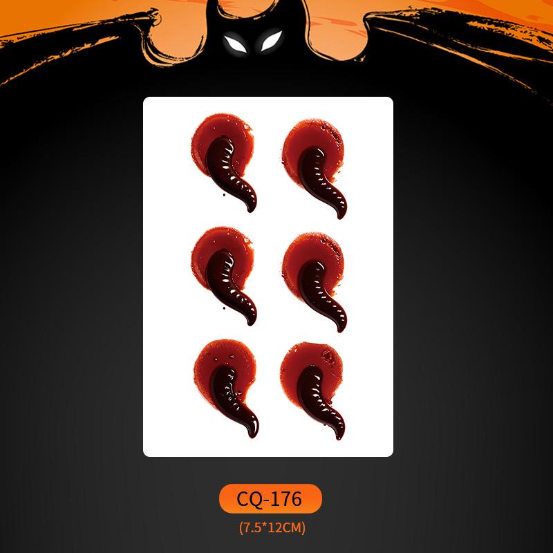 2024 Новые Хэллоуин Страшные Наклейки Татуировки Лица с Большим Ртом - Смешные, Водонепроницаемые, Цветной Вечерний Макияж