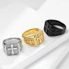 Retro Stainless Steel Cross Ring European and American Style Mens Personality Niche