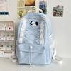 Студенческая школьная сумка большой емкости, женский однотонный рюкзак, рюкзак с принтом собаки для девочек