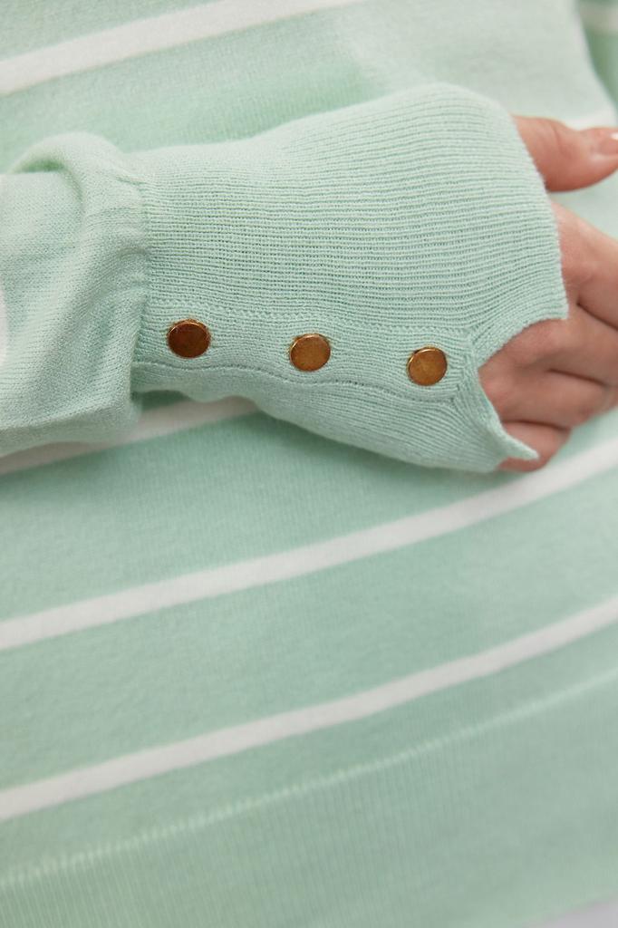 Women's Elegance Style Sweater Black Premium Yarn Special Yarn Striped Knitwear Sweater