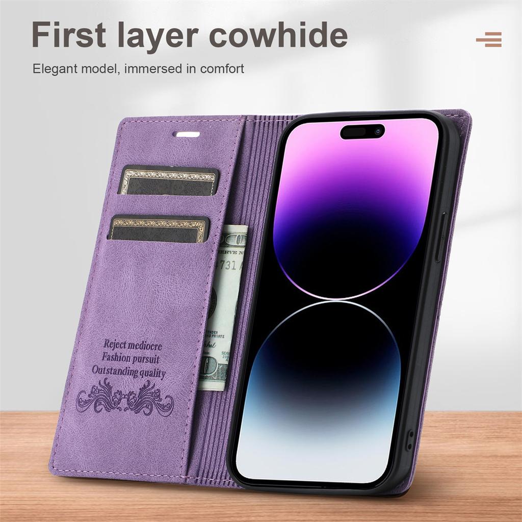 For iPhone 16 Pro Wallet Case Magnetic Closing Leather Phone Cover